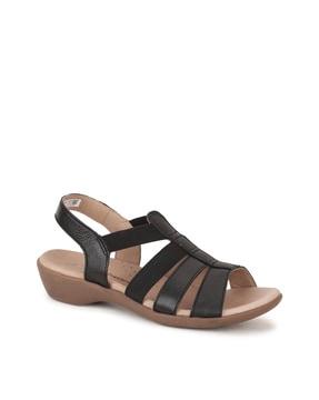 open-toe multi-strap platforms with velcro-fastening