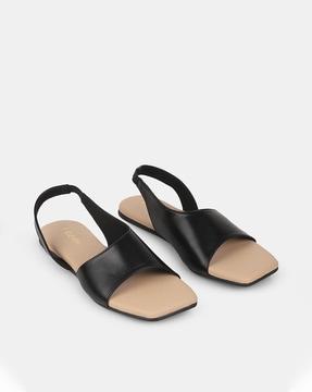 open-toe slingback flat sandals