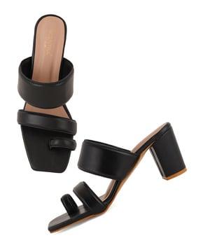 open-toe slip-on chunky heeled sandals