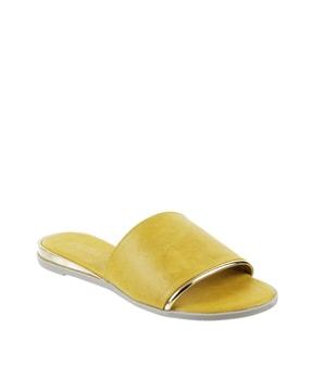 open-toe slip-on flat sandals