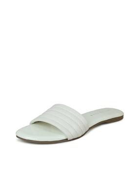 open-toe slip-on flat sandals