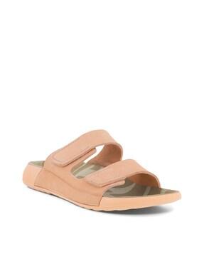 open toe slip-on flat sandals