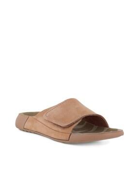 open toe slip-on flat sandals