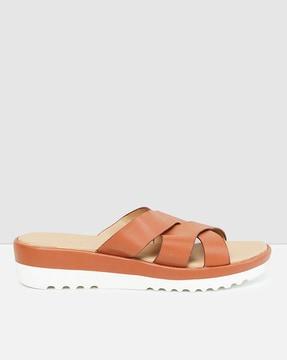 open-toe slip-on flat sandals