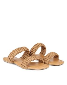 open-toe slip-on flat sandals