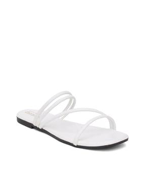 open-toe slip-on flat sandals