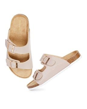 open-toe slip-on flat sandals