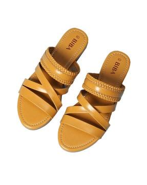 open-toe slip-on flat sandals
