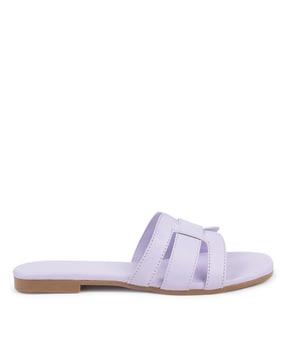 open-toe slip-on flat sandals