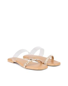 open-toe slip-on flat sandals