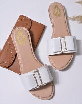 open-toe slip-on flat sandals