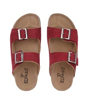 open-toe slip-on flat sandals