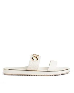 open-toe slip-on flat sandals