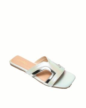 open-toe slip-on flat sandals