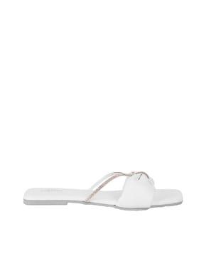 open-toe slip-on flat sandals