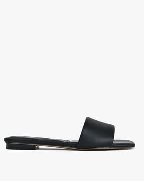 open-toe slip-on flat sandals