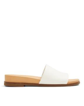 open-toe slip-on flat sandals