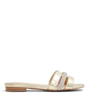 open-toe slip-on flat sandals