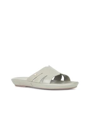 open-toe slip-on flat sandals