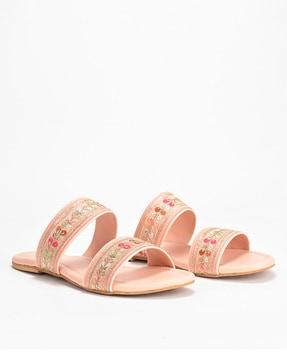 open-toe slip-on flat sandals