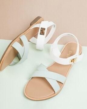 open-toe slip-on flat sandals