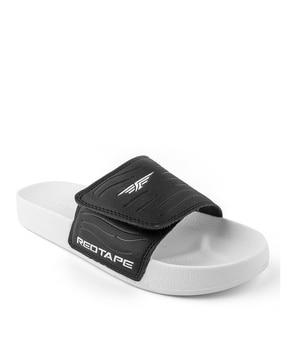 open-toe slip-on flat slides