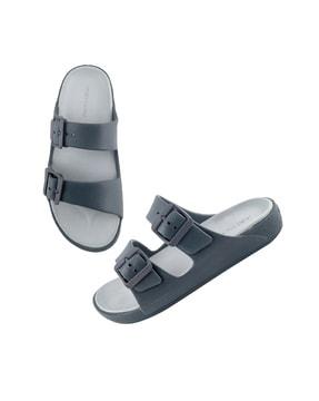 open-toe slip-on flat slides