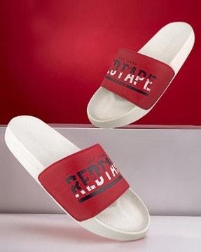 open-toe slip-on flat slides