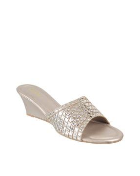 open-toe slip-on heeled sandals