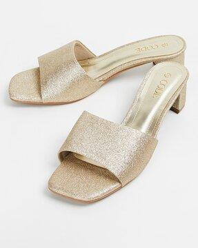 open-toe slip-on heeled sandals