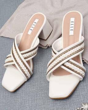 open-toe slip-on heeled sandals