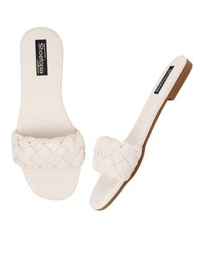 open-toe slip-on sandals  