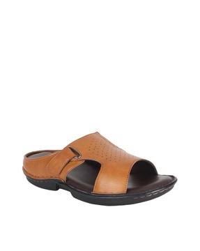 open-toe slip-on sandals with velcro fastening 