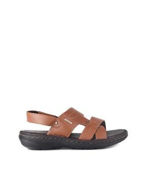 open-toe slip-on sandals with velcro fatening