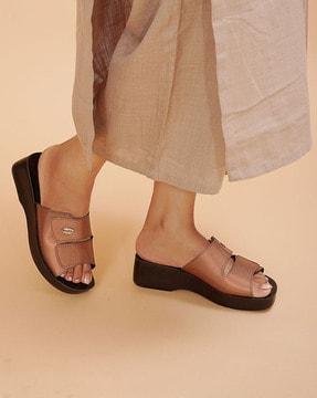 open-toe slip-on slippers