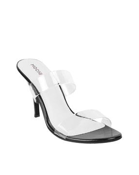 open-toe slip-on stilettos