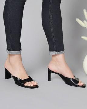 open-toe slip-on stilettos