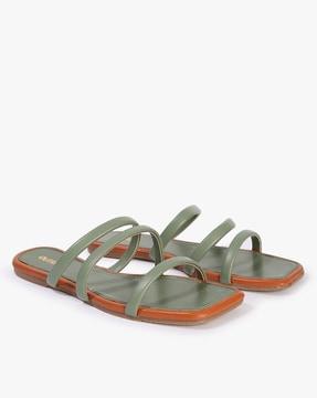 open-toe strappy flat sandals