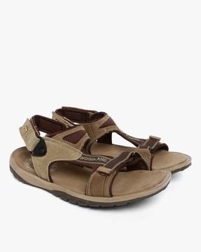 open-toe strappy sandals with velcro fastening