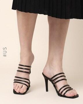 open-toe strappy stilettos