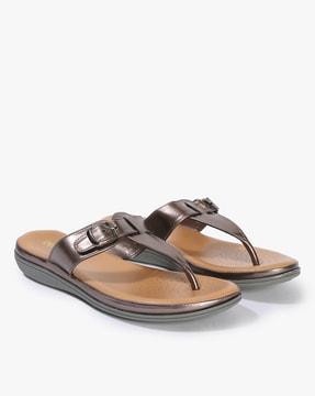 open-toe t-strap flat sandals