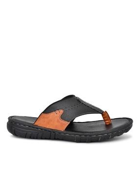 open-toe t-strap flip-flops