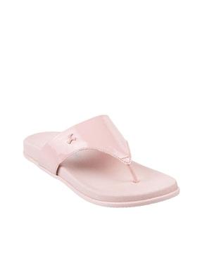 open-toe t-strap slippers