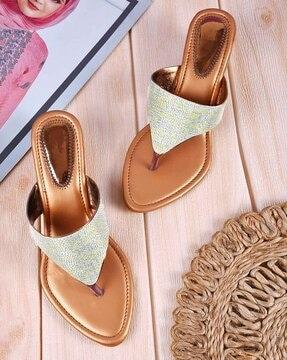 open-toe thong-strap wedges