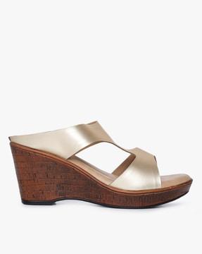 open-toe wedges with textured outsole