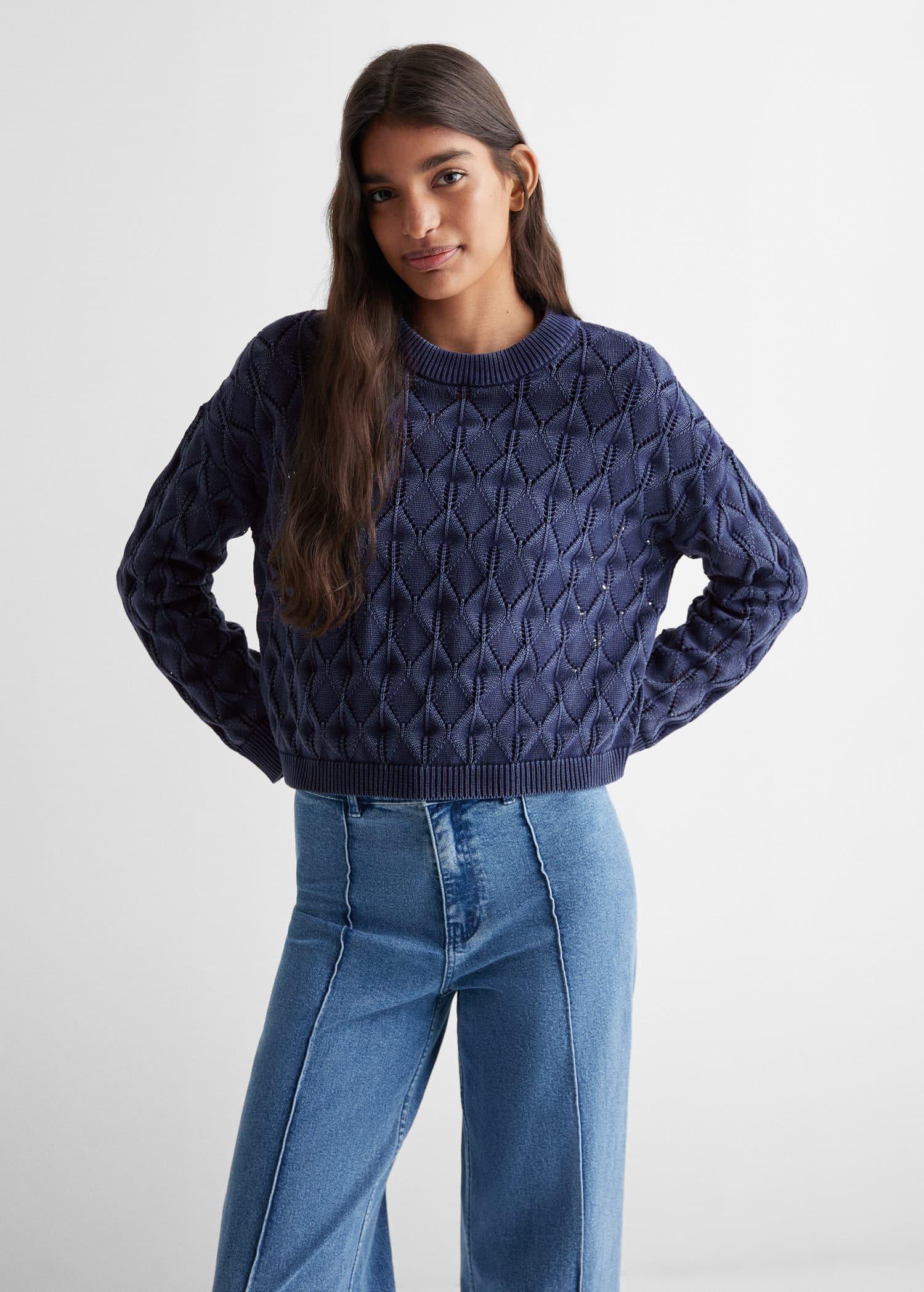 openwork knit sweater