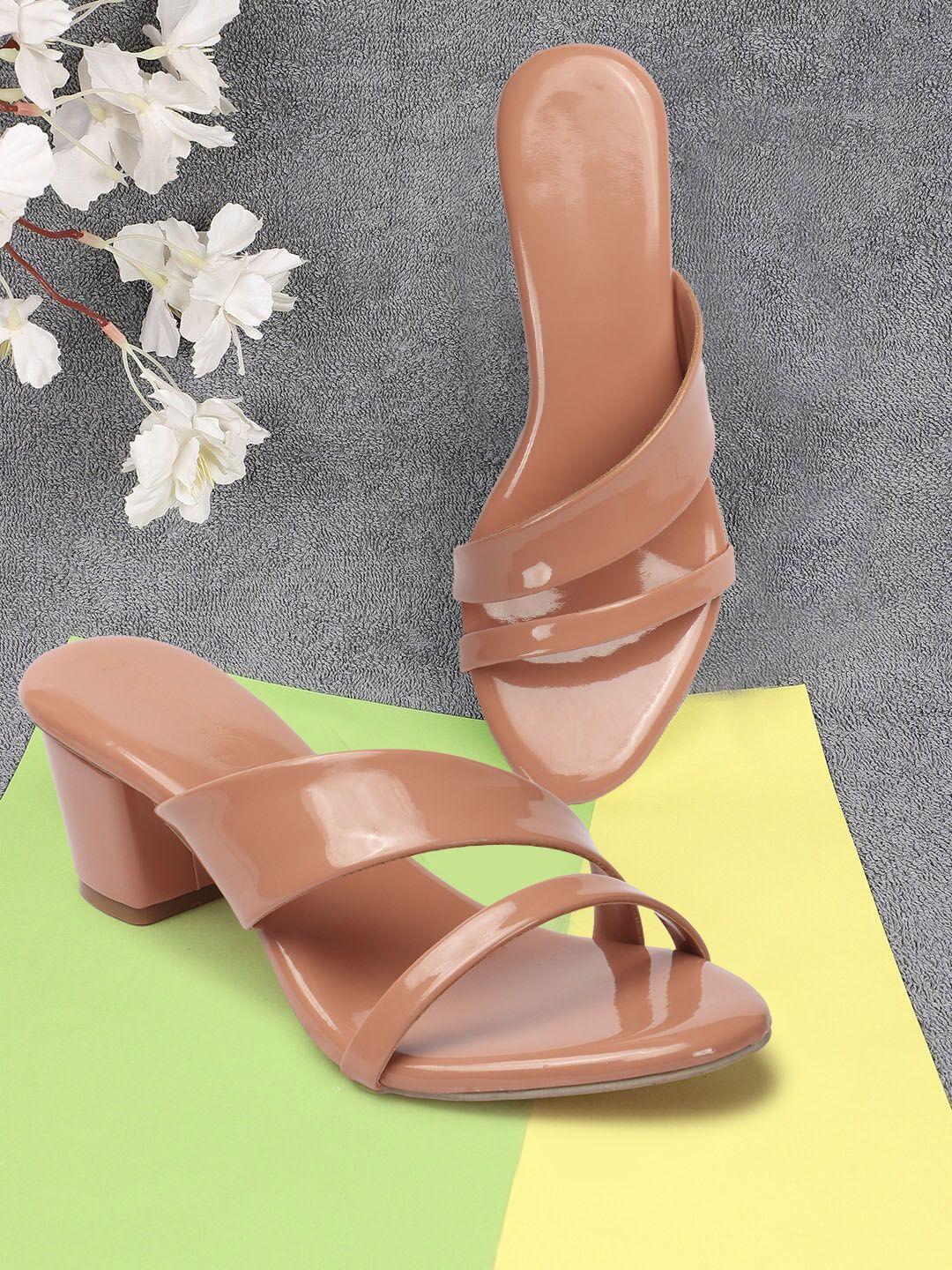 ophelia pink embellished block sandals with buckles