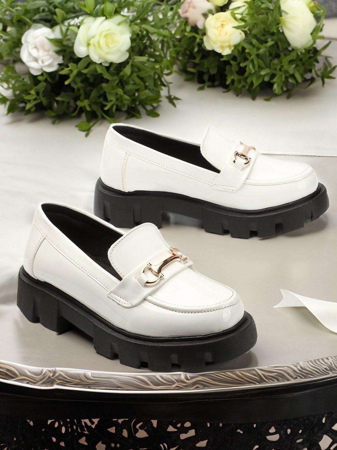 ophelia women white colourblocked slip-on sneakers