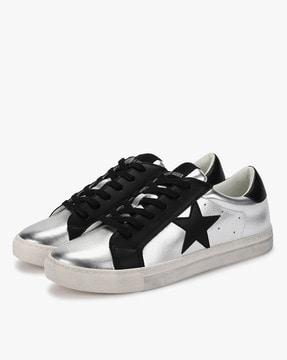 opinion lace-up sneakers with star appliques