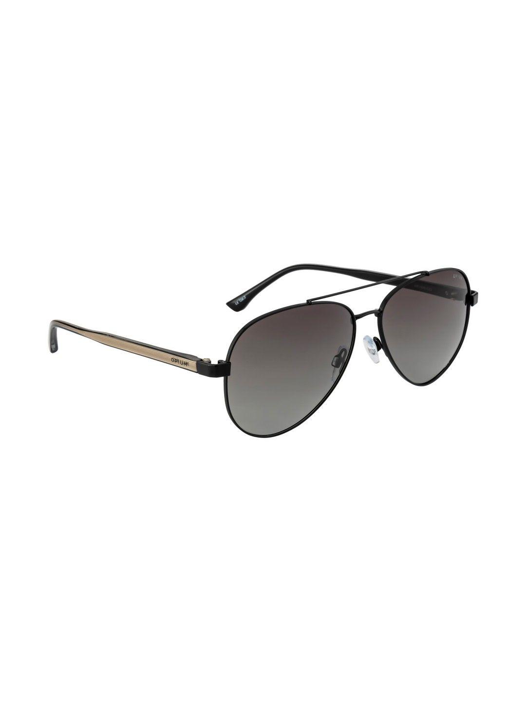 opium men grey lens & black aviator sunglasses with uv protected lens op-1930-c03